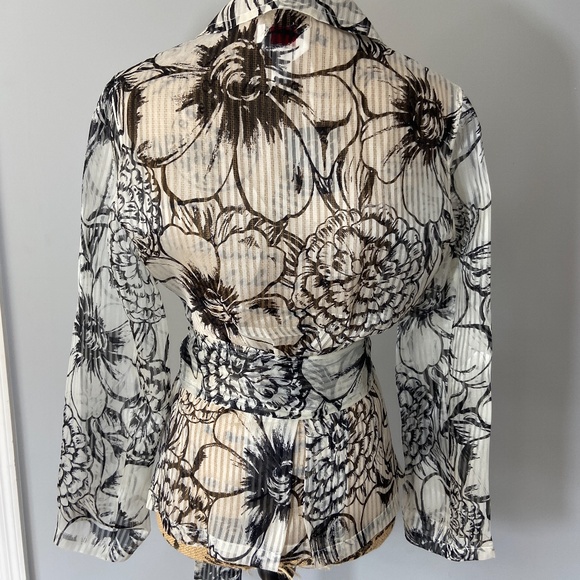 Talbots Petites 100% Silk Top Blouse Belted Size M - Picture 4 of 14